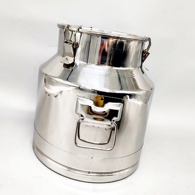 Susu Stainless Steel 15L Dapat Mencerminkan Wadah Susu Logam yang Dipoles