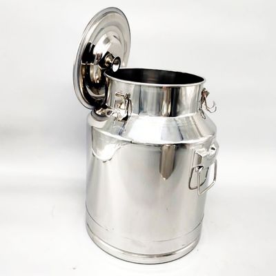 SUS201 20L Susu Stainless Steel Dapat Ember Baja Ketebalan 0.8mm Dengan Tutup